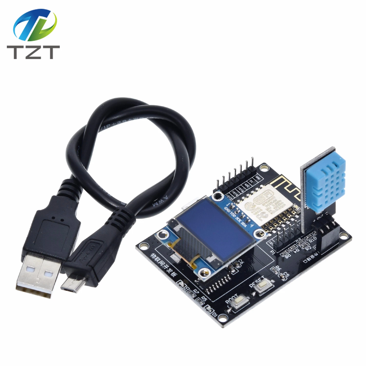 ESP8266 IoT макетная плата+ DHT11 Температура и влажность+ 0,96 oled-дисплей SDK Программирование Wifi модуль маленькая системная плата