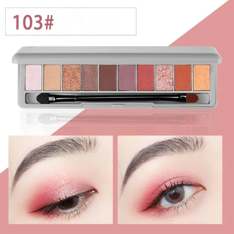 10 Colors A Set Earth Color Eyeshadow Palette Glitter Eye Palette Nude Beauty Maquiagem Matte Silky Pigments Eye Shadow Brush