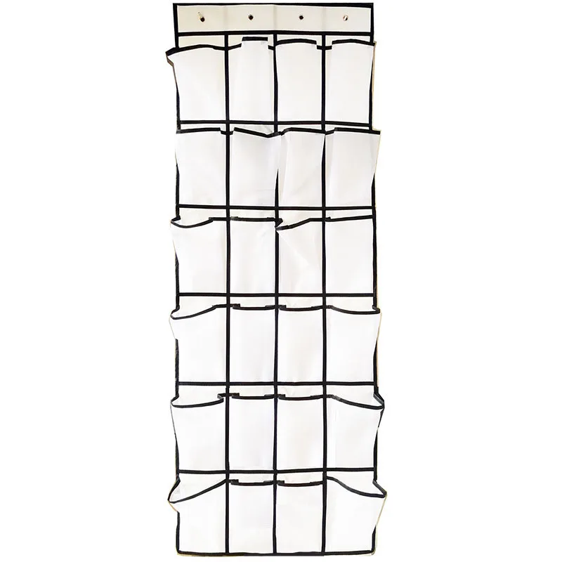 24 Pocket Shoe Hanging Bag Multi-layer Organizer Door Rear Wall Hanging Net Save Space Storage Bag Home Decoration Supplies - Цвет: White
