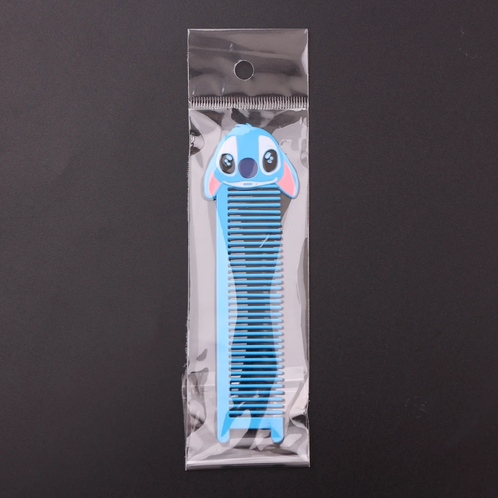 blue Новые Kawaii стежки кисти для макияжа аниме Лило и Стич Румяна Косметика Кисть для Пудры расческа подарок мягкие розовые синтетические волосы - Handle Color: blue