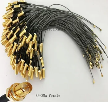 

200pcs/lot RF Pigtail RP-SMA Female Jack(Plug Pin) bulkhead to u.FL/IPX cable 1.13mm 20cm cable