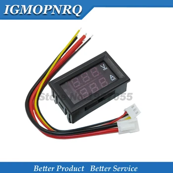 

DC 0-100V 10A Digital Voltmeter Ammeter Dual Display Voltage Detector Current Meter Panel Amp Volt Gauge 0.28" Red Blue LED