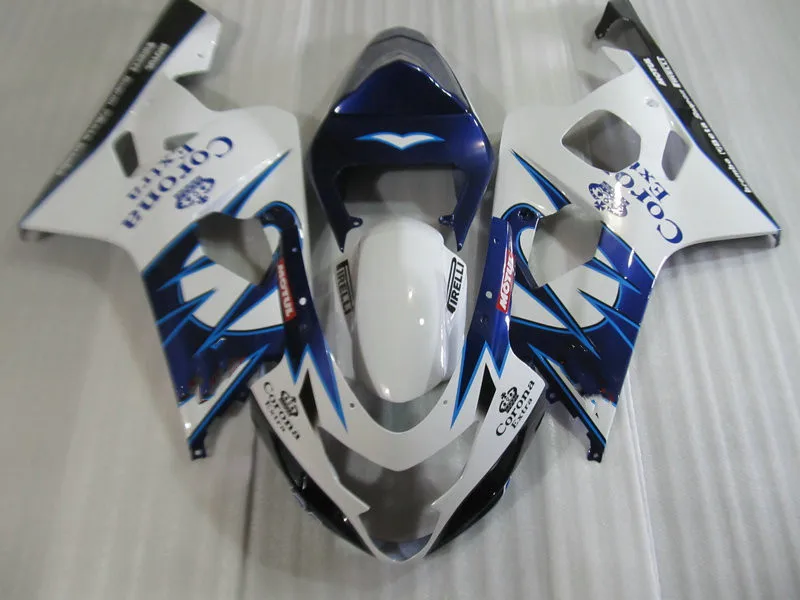Набор обтекателей под давлением для кузова GSXR600 750 K4 04 05 GSXR 600 GSXR750 2004 2005 Белый Синий