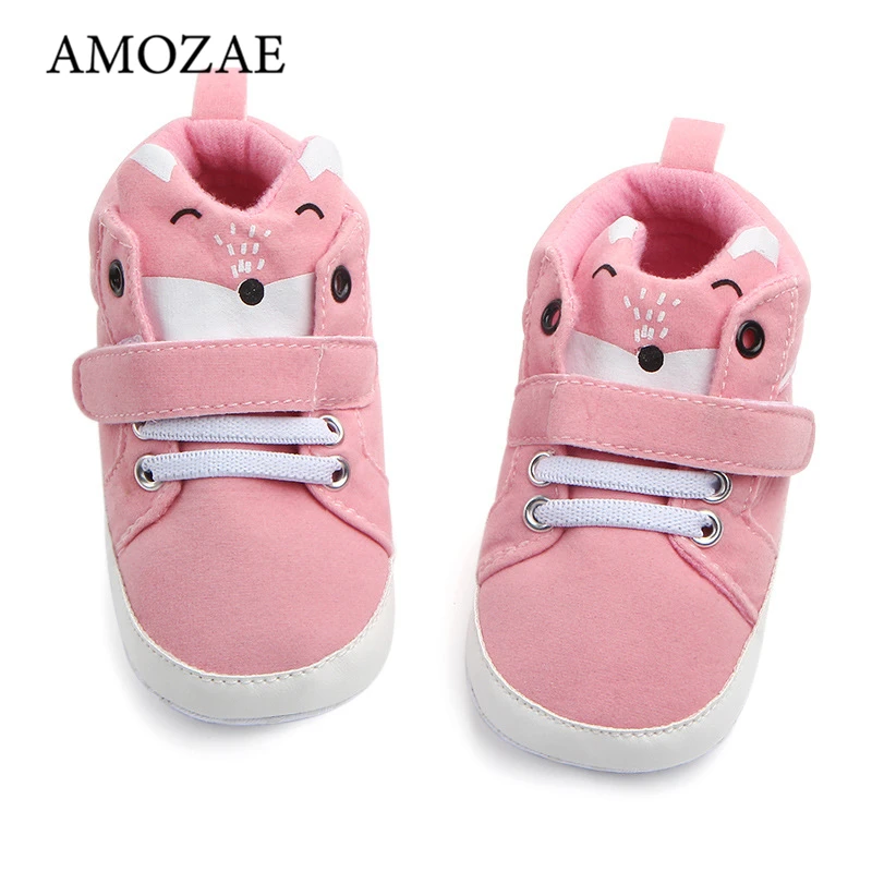 Baby Shoes Newborn Casual Sneakers Girls Autumn/winter Cute Lace Fox-Head Warm