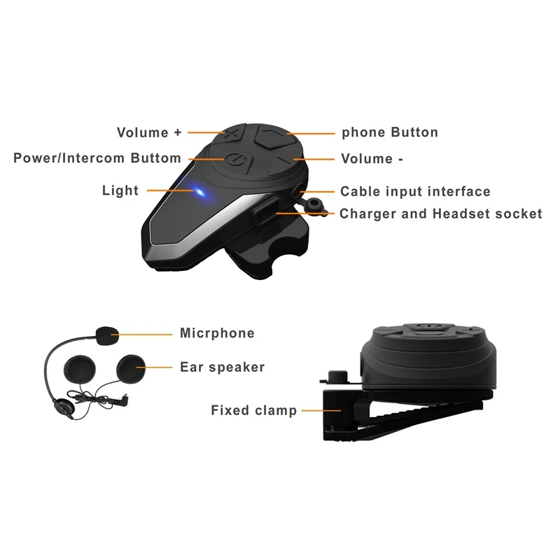 Полностью мотоциклетный шлем Интерком, Bt-S3 1000 м мотоцикл Bluetooth беспроводная гарнитура интерком для 2-3 гонщиков(водонепроницаемый/громкой связи/
