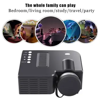 

MeterMall Mini Portable LED Projector 1920x 1080 Resolution Multimedia Home Cinema Theater LED Beamer Projector for Home Use