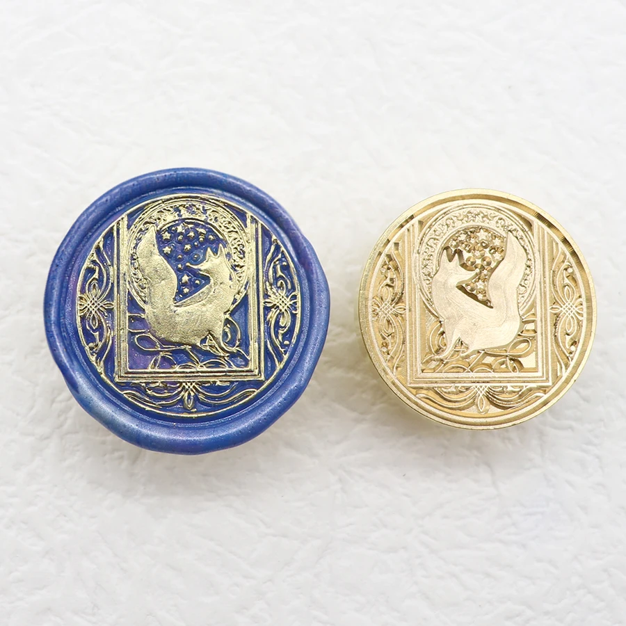 Wax Seal Stamp Wax Seal Stamp Set 30MM Starry Sky Animal Wax Seal Stamp Rabbit/Swan/Cat/Whale Sealing Stamp Head For Scrapbooking Envelopes Wedding Invitations