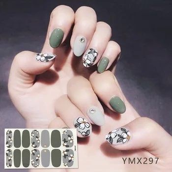 

14tips/sheet Full Cover Beauty Nail Stickers Wraps Plain Stickers DIY Manicure Adhesive Nail Art Decals Makeup Tools