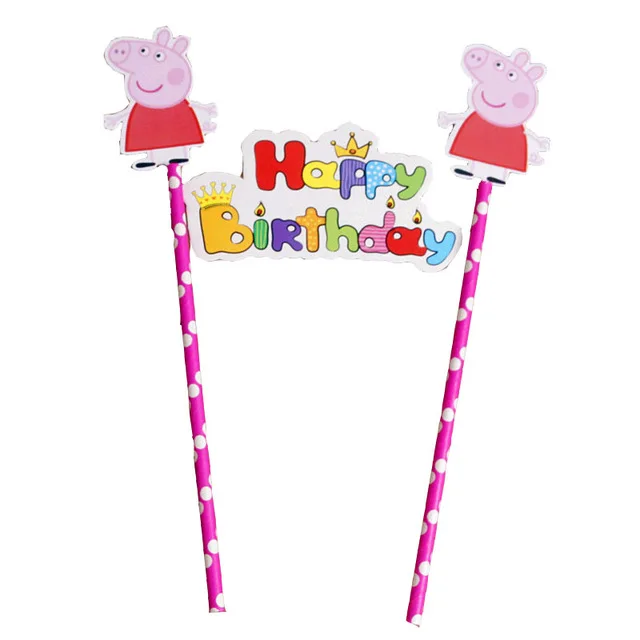 

Peppa Pig Birthday Party Sets Anime Figure Party Decoration Supplies Cake decoration Activity Event Kids Birthday Gifts