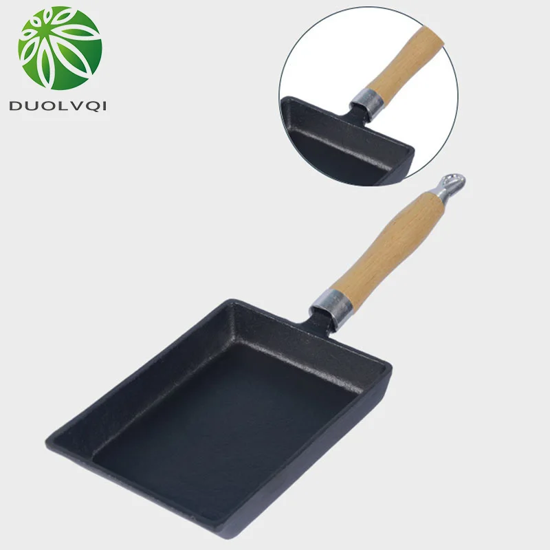 Duolvqi японский чугунная сковородка для омлета с антипригарным окрытием Фрай