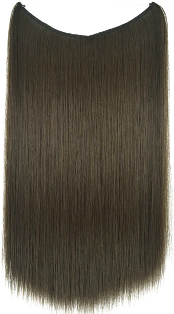 TOPREETY Heat Resistant Synthetic Hair 100gr Silky Straight Elasticity Invisible Wire Halo Hair Extensions 8006 8A