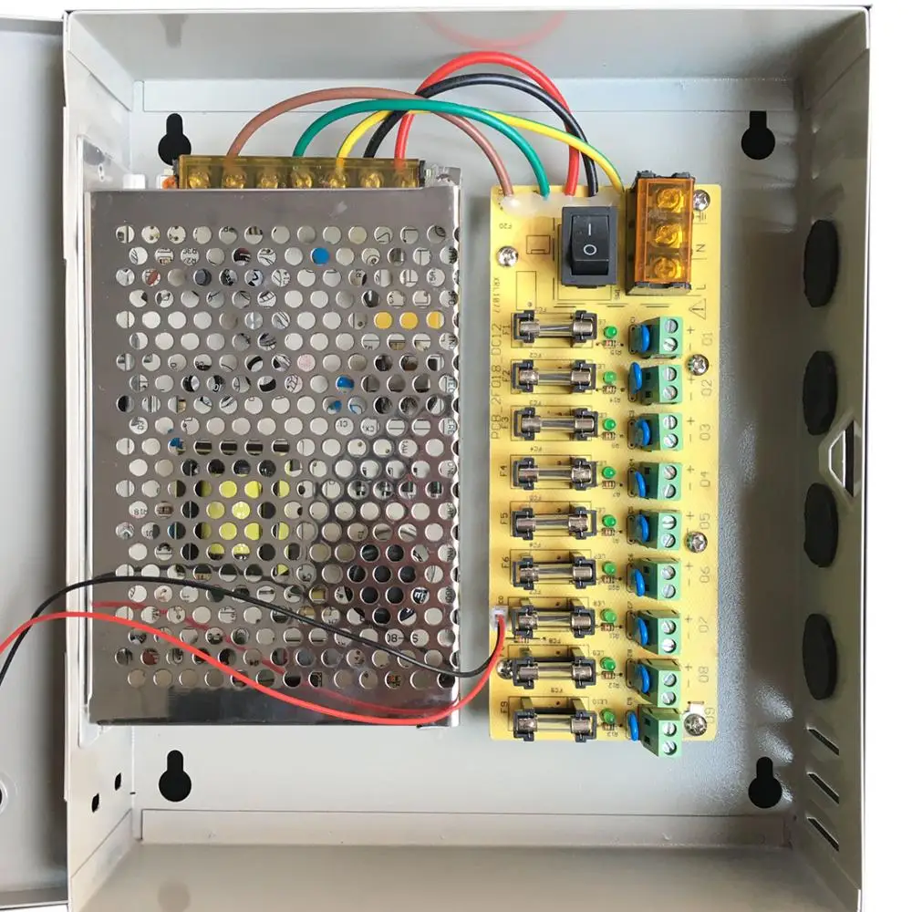 9CH DC12V 5A CCTV камера блок питания адаптер переключения коробка распределения 9