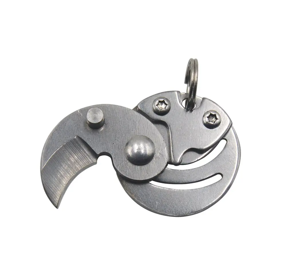 

Mini Pocket Folding Knife For Portable Coin-Shaped Fine Safety Lock Button Stainless Steel Outdoor Tools Festival Gifts