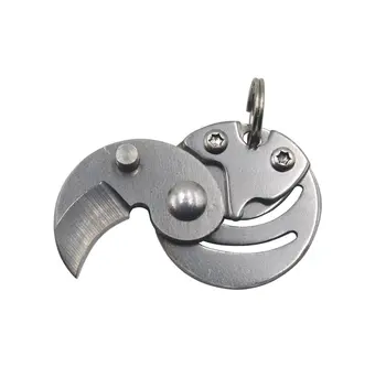 

Mini Pocket Folding Knife For Portable Coin-Shaped Fine Safety Lock Button Stainless Steel Outdoor Tools Festival Gifts