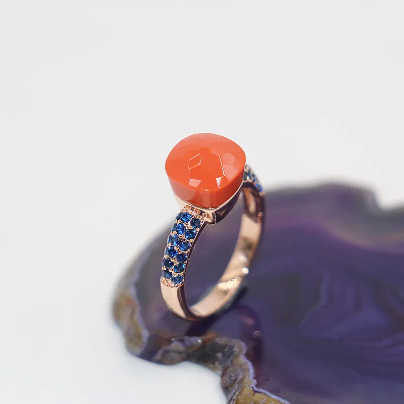 

2021 Fashion Candy Style Ring Of 4 Colours Choose Crystal With Red Zircon Gold Plated Rings For Friends Best Festival Gift