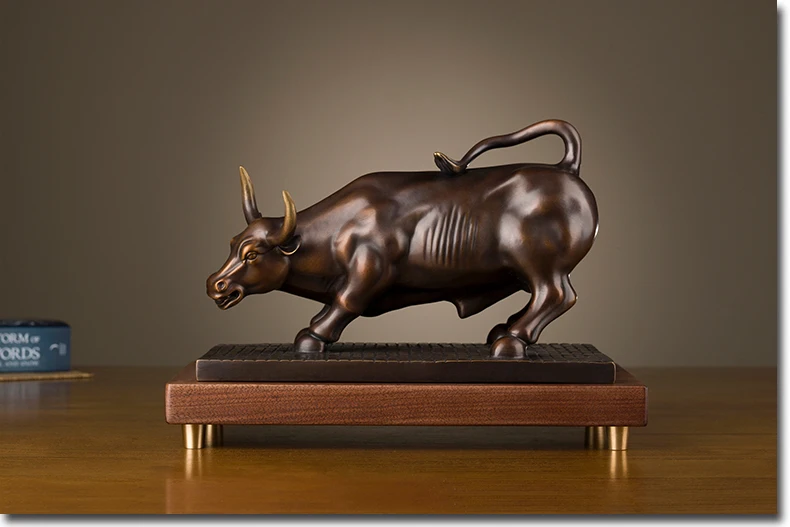 Большой глобальный Ограниченная серия, крепкий бизнес, на удачу, настенная, уличная зарядка, Bull, латунная скульптура, украшение для дома, офиса, подарок
