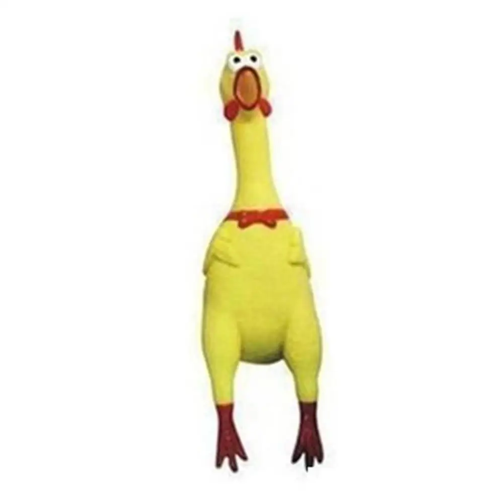 17cm Rubber Chicken Toy Pressure Relief Squeak Squeaker Gift Toy Kids Fun Gift
