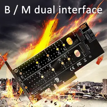 

PCIE to M2 M.2 Dual NVMe SSD NGFF Adapter M Key B Key Riser SATA Card Expansion Y2Z3