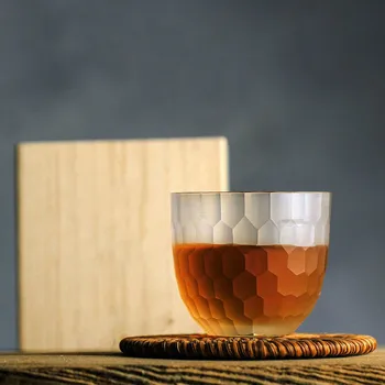 

Japanese Style Honeycomb Pattern Crystal Whiskey Cup Limited Edition Collection Level Small Sake Wine Glass Kung Fu Tea Tumbler