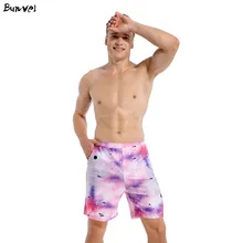 Bunvel плавательные пляжные шорты, Летние плавки для мужчин с принтом Галактики, пляжная одежда для мужчин, Maillot de bain homme