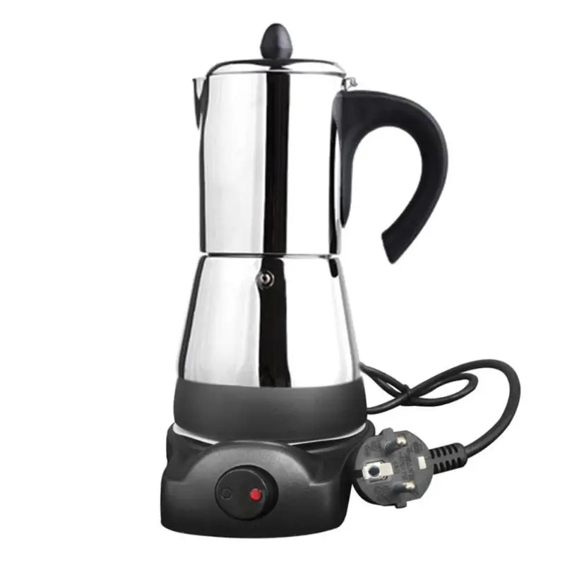 Кофеварка из нержавеющей стали, Электрический чайник Moka, Кофеварка Mocha, плита, инструмент, фильтр, Перколятор, инструмент, кухонная панель, 300 мл - Цвет: 300ML