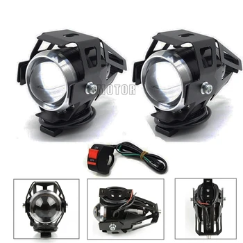 

2Pcs High Power 125w Motorcycle Projector Headlight U5 3 Modes 3000LM Motorbike Head Fog Lamp Decorative Lamp Moto Tail Light