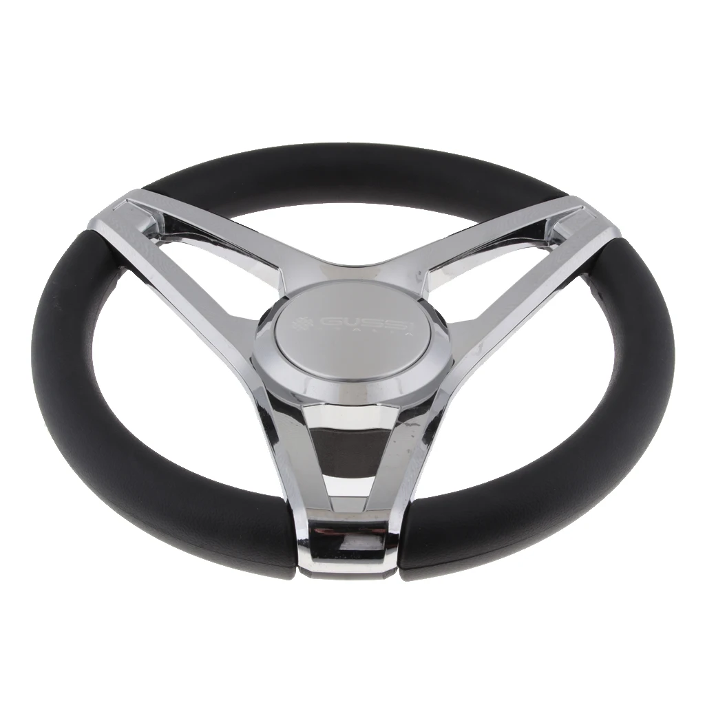 Marine Yacht Pontoon Boat Steering Wheel, 3 Spoke Sports Wheel, Universal for Most Marine Boats