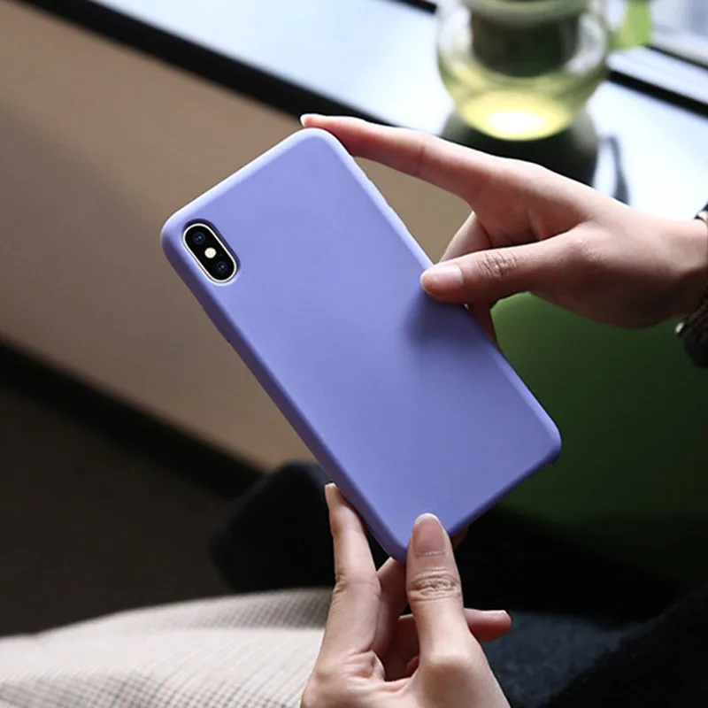

For iPhone X XS Max Case Logo Silicone Phone Bag For iPhone 7 8 Plus Case 6 6s XR Cover With Microfiber Lining Half-wrapped Box