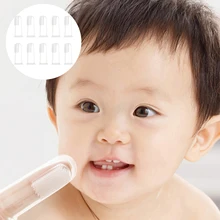 10 шт. Прозрачная мягкая силиконовая зубная щетка для детей, уход за полостью рта, Прозрачная Силиконовая зубная щетка для пальцев, принадлежности для ухода за полостью рта