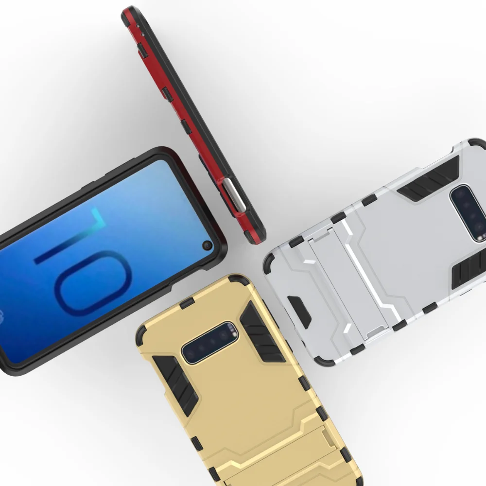 Чехол для телефона samsung Galaxy S10e S10 Lite Armor hybrid PC+ TPU 2в1 спортивный корпус для Galaxy S9 S10 Plus Note9 Kickstand