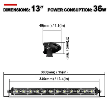 

ATV Work Light 6000K Accessory DC 10-30V Replacement Waterproof Universal