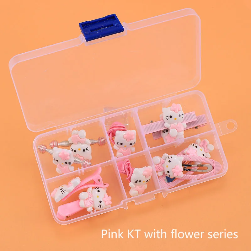 Горячая Распродажа hello kitty заколки для волос эластичные резинки для волос набор для девочек акриловые Мультяшные медведи кролик кошачьи заколки, аксессуары - Цвет: Hello Kitty 03