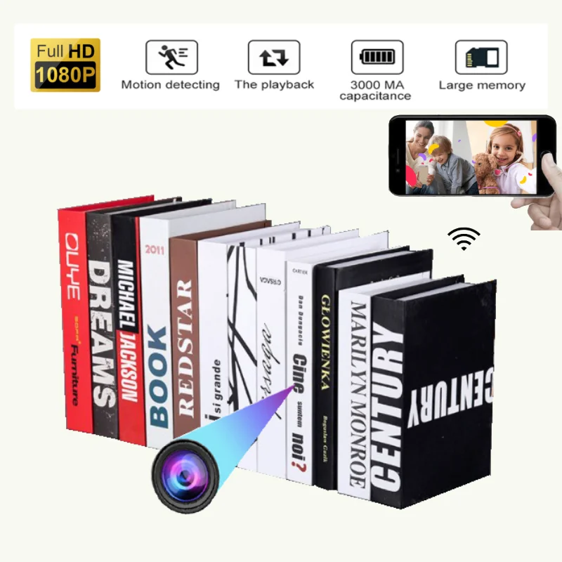 1080p Hd Mini Camera With Wifi Wireless Simulation Book Camera Book Cam