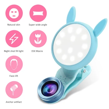 

WQ-04 Live Beauty Lens Fill Light LEDs Mini Selfie Lamp Adjustable 6 Lighting Levels with USB Charge Photography Photo Lights