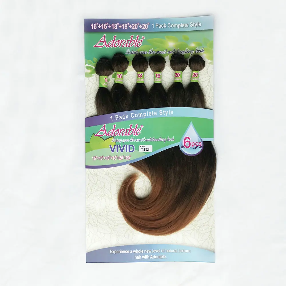 Adorable Heat Resistant Fiber Hook Body Wave Hair Weave Mixed Two Tone,Full Packet Synthetic Hair Bundles Ombre Color Vivid 6pcs