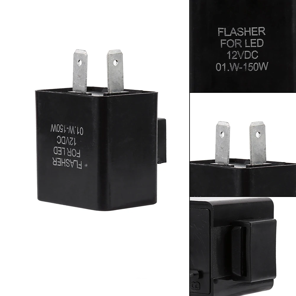 Черный 12V 2 Pin Flasher указатель поворота поворотник РЕЛЕ Светодиодный индикатор для мотоцикла свет Регулируемая частота с передовым чипом SMD