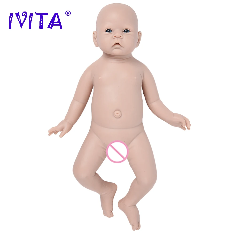IVITA High Quality Unpainted Unfinished Soft Dolls Eyes Choices Silicone Reborn Baby Dolls Realistic Newborn Baby DIY Blank Toys