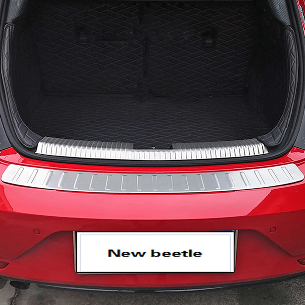 Stainless Steel Car Bumper Trunk Rearguard Rear Inner Outer Plate Protector Guard Trim Cover Sticker For VW Beetle 2013 - 2020