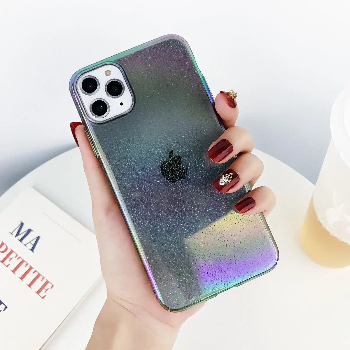 CR Lovebay градиентные цвета радуги чехол для телефона для iPhone 7 8 6 6s Plus 11 Pro X XR XS Max 7 Капля воды прозрачный твердый пластиковый чехол на заднюю панель - Цвет: CR