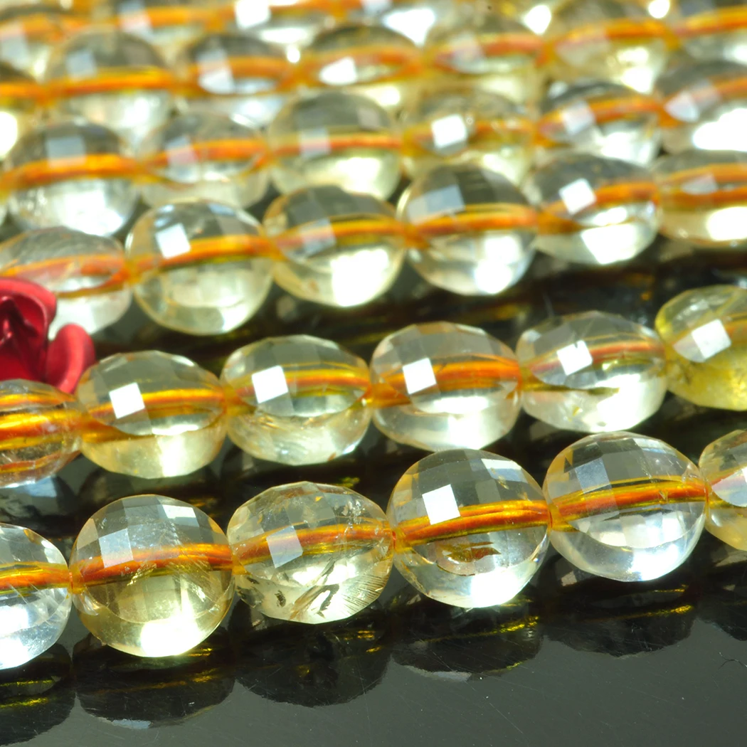 Аквамарин цитрин Солнечный камень 6 мм бусы с натуральными драгоценными камнями диск граненый для ювелирных изделий ожерелье серьги браслет 15 дюймов