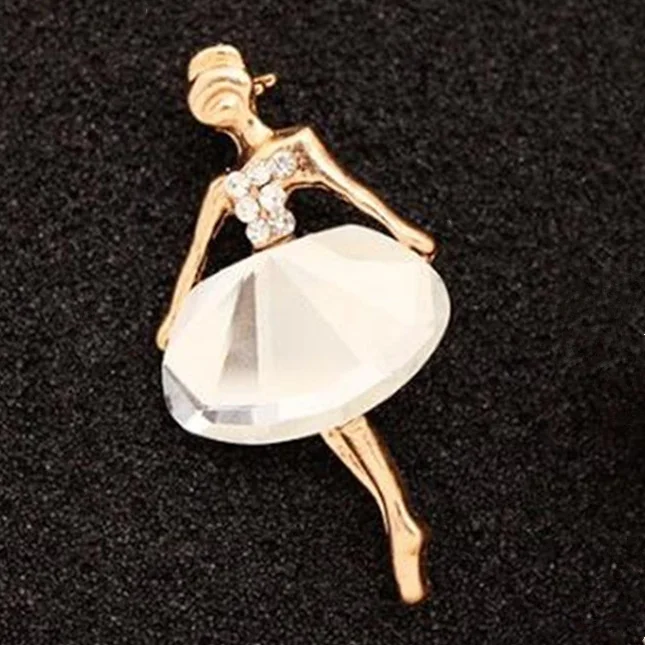 Hot Fashion Jewelry Wholesale Temperament Ballet Girl Cartoon Metal Glass Crystal Brooches For Women Brooch Pins 2021 | Украшения и