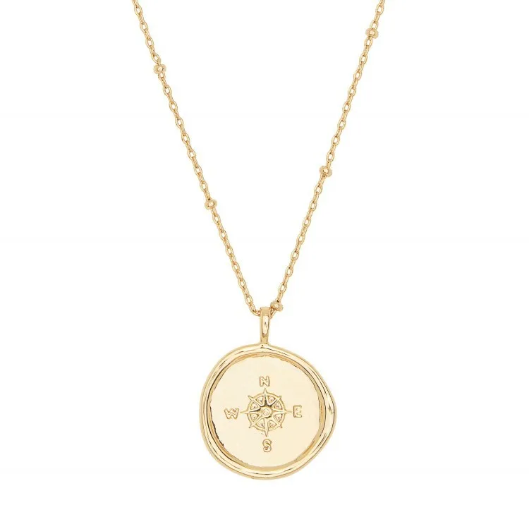 Эксклюзивное ожерелье с монетой через границу Amazon ожерелье-компас ins wind Ожерелье