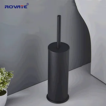 

Toilet Brush Holder Black, Round Toilet Bowl Brush and Holder for Bathroom