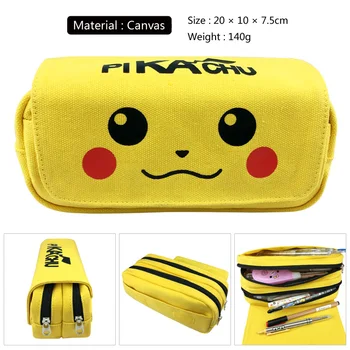 

Pokemon Haunter Cartoon Canvas Pencil Case Bag Pouches Children Pen Bag Kids Purse Wallet