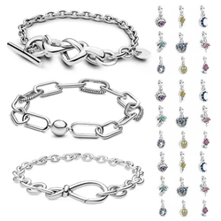 2021 Jewelry For Women 100% 925 Sterling Silver Making DIY Fine Charms Fit Original Pandora Femme Joyas De Plata 925 Bracelets