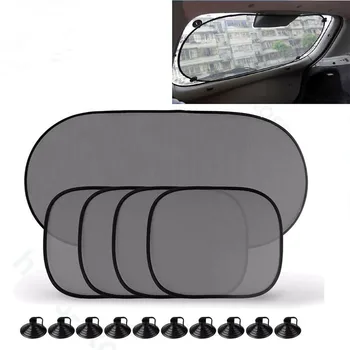 

5Pcs Car Window Sun Shade Visor Screen Protector Kid Rear Side Blind Black Car Window Suction Cup Curtain Styling Cover Sunshade