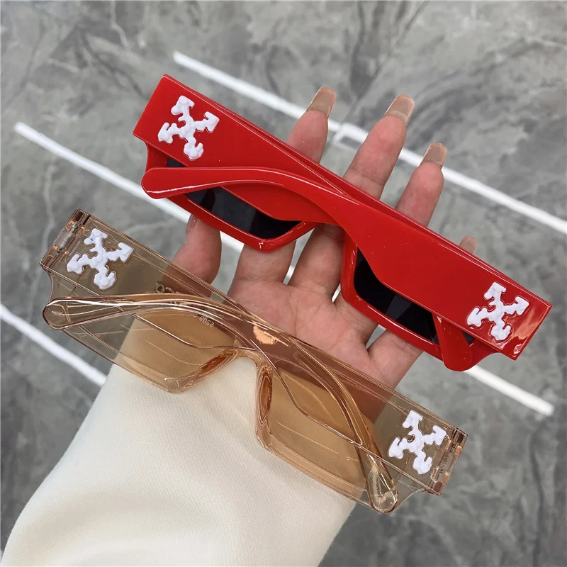 Rektangulära retro solglasögon vintage design mode unisex_voghion.com