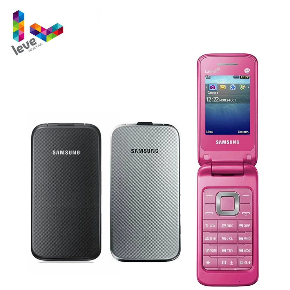 Samsung-Teléfono Móvil Inteligente C3520, smartphone Original renovado, con tapa, 2,4 pulgadas, GSM, 1,3 MP