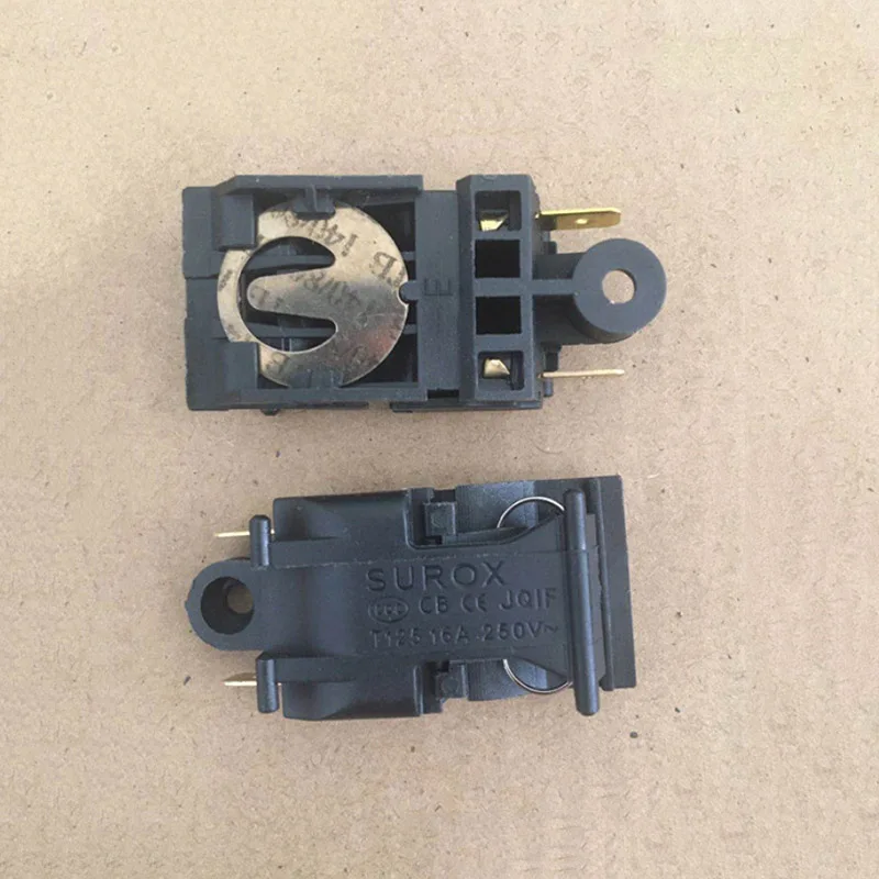 2 stücke Thermostat Schalter T125 250V 16A Dampf Elektrische Wasserkocher Teile 20 grad schwarz High Power 46 × 21mm