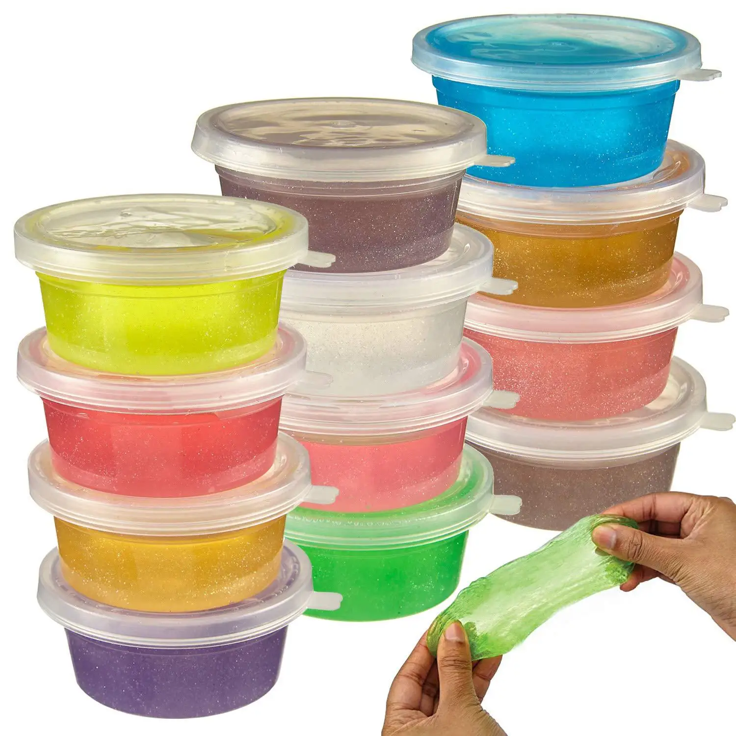 

12 PCs Shimmering Powder Slime Crystal Mud Set Plasticene Colored Clay DIY Educational Toy
